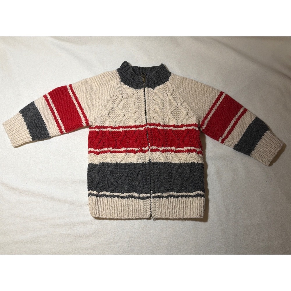 Baby Gap Toddler 18-24 Months Cable Knit Full Zip Cardigan Sweater Colorblock